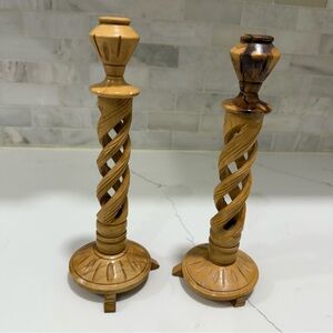 Elegant Wooden Candle Holders